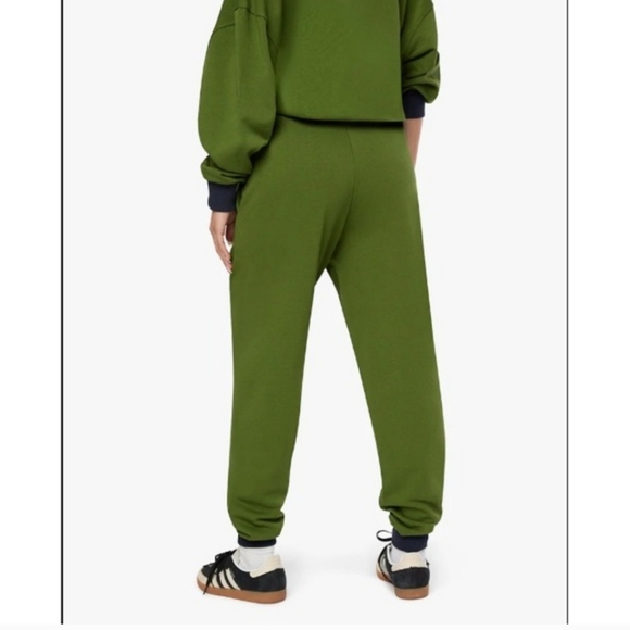 We Wore What Hunter Green & Navy Track Joggers with Elastic Cuffs - Picture 4 of 7